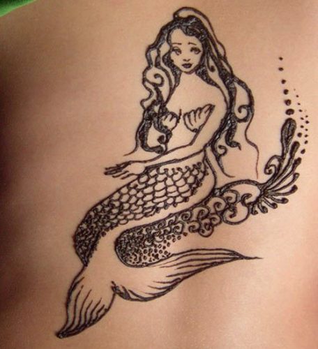 Arte del tatuaggio sirena Mehndi per ragazze