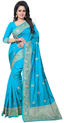 Sari de lujo de color azul