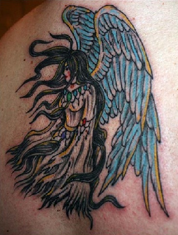 Arte dei tatuaggi del corpo d'angelo