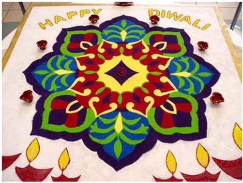 Diseño de rangoli temático de Diwali