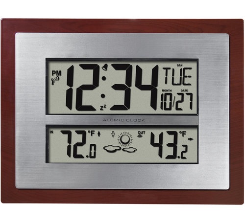 Reloj atómico con pantalla de temperatura
