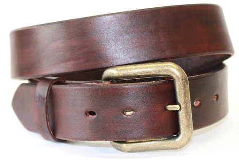 Cinturón de piel auténtica marrón