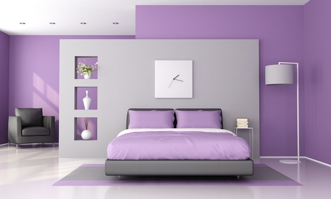 Colore viola per camera da letto