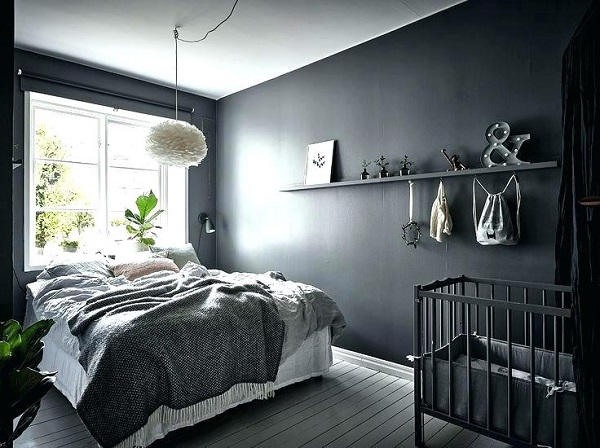 Diseño de color oscuro para el dormitorio