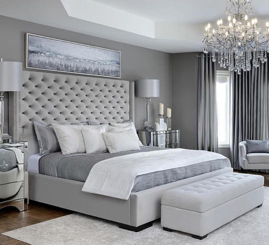 Diseño de color gris para el dormitorio