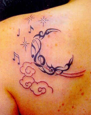 Tatuaje De Luna De Nota Musical