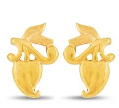 Pendientes de oro con diseño de tulipán para mujer