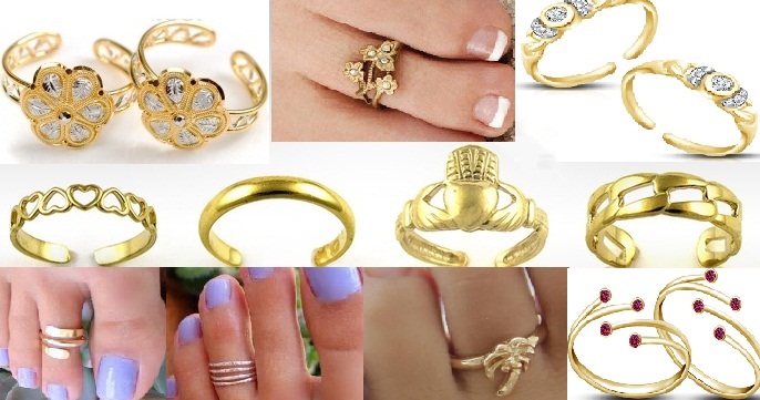 Diseños de anillos de oro para los pies