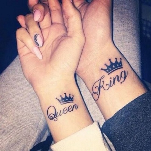 Re & Tatuaggi abbinati alla regina per le coppie