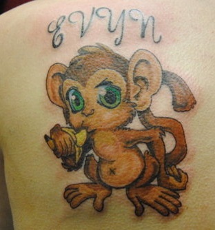 Diseño de tatuaje de mono animal
