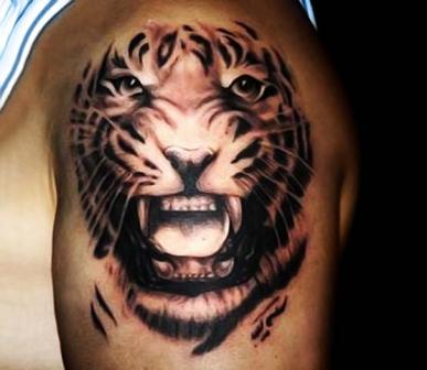 tigre, animal, tatuaje