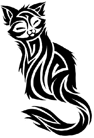 Diseño tribal del tatuaje del animal del gato
