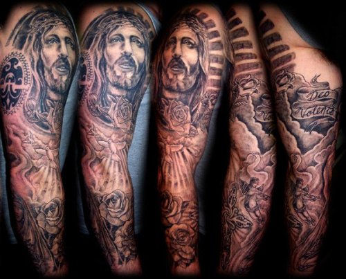 Tatuaje De Jesús De La Manga Completa