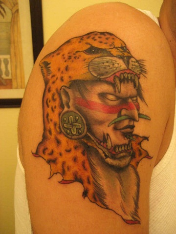 Fantastico disegno del tatuaggio del guerriero