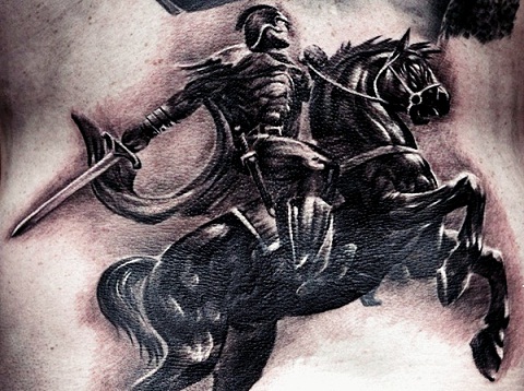Incredibile disegno del tatuaggio del guerriero