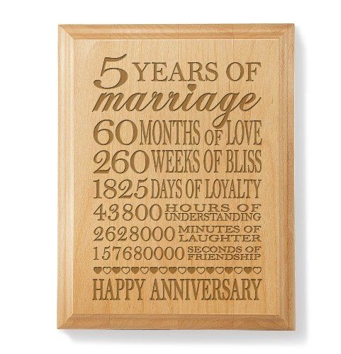 Regali in legno per il 5° anniversario-Placca in legno