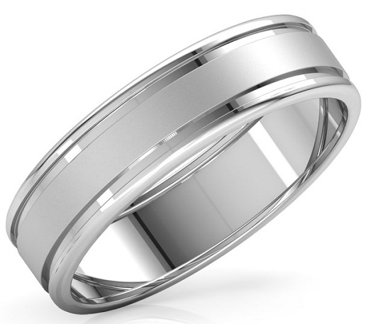 Alianza de boda de platino simple para novios