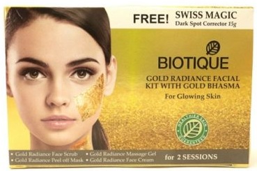 Kit facial Biotique Gold Radiance con Gold Bhasma