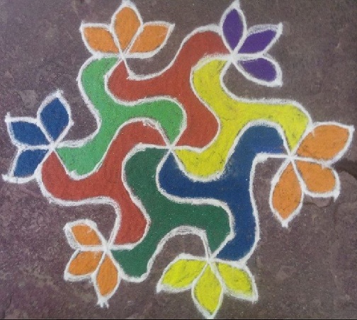Rangoli floral geométrico