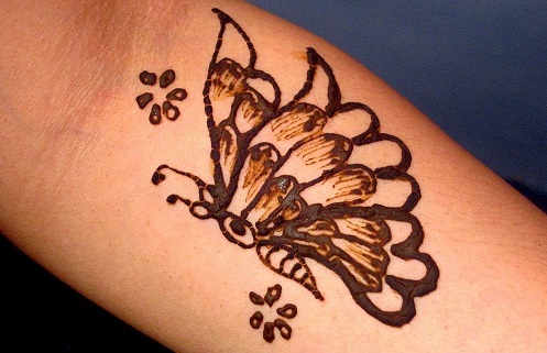 Diseño de mariposa Mehandi