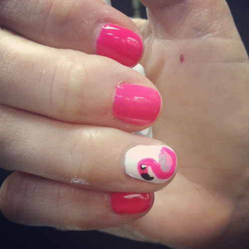 Diseño de arte de uñas Flamingo Gelish