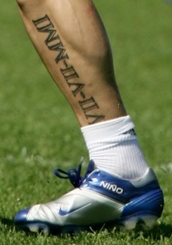 Fernando Torres Tattoo gamba-Numeri romani