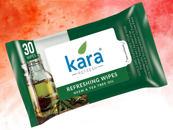 Toallitas faciales refrescantes Kara con aceite de árbol de té y neem