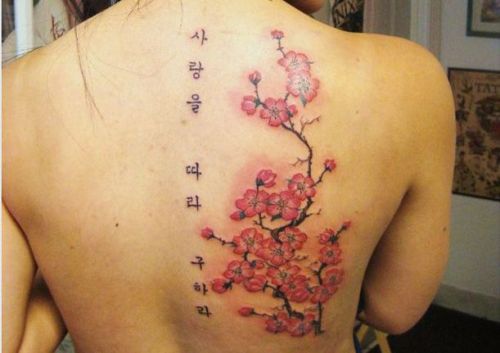Tatuajes de flores exóticas coreanas para mujeres