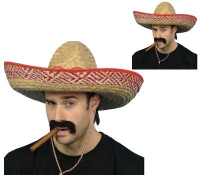 Sombreros grandes de paja de bandido mexicano