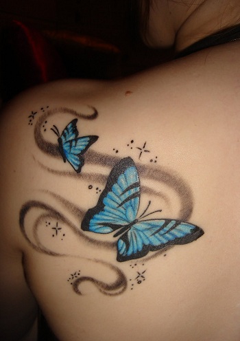 Patrón Mariposa Azul Tatuaje