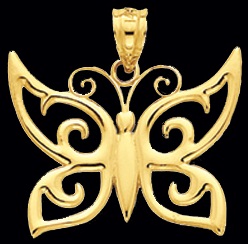 Diseño de colgante de mariposa de oro