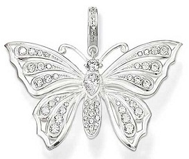 Diseño de colgante de mariposa de plata