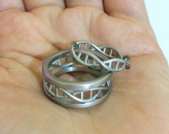 Conjuntos de anillos de boda de ADN para parejas
