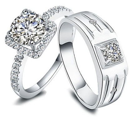 Set de anillos de boda personalizados