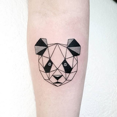 Tatuaje De Panda Diseño Geométrico