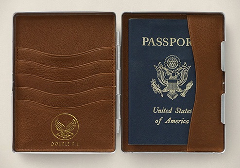 Cartera de metal para pasaporte