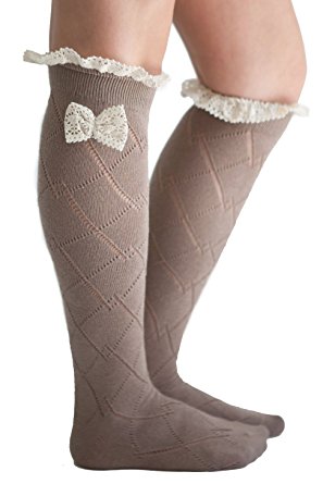 Botas de calcetín para mujer con lazo