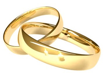 Anillo de bodas de oro tradicional para cristiano