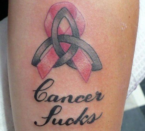 Diseño de tatuaje de cáncer de mama rudo