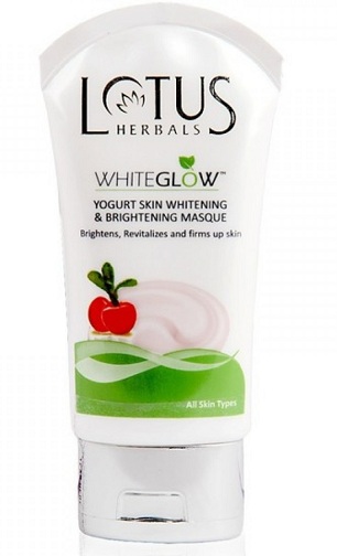 Mascarilla para blanquear e iluminar la piel de yogur White Glow de Lotus Herbals