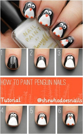 arte de uñas de pingüino