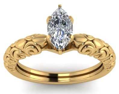 Anello con diamante singolo di design
