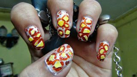 Arte de uñas con diseño de leopardo de cáscara de huevo simple