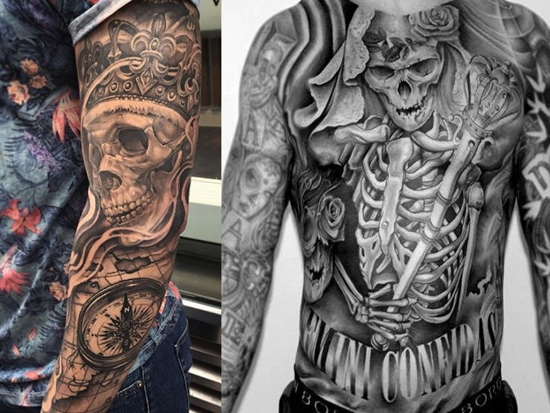 tatuaggio scheletro