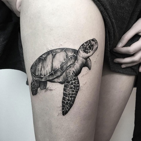 Magnifico tatuaggio tartaruga