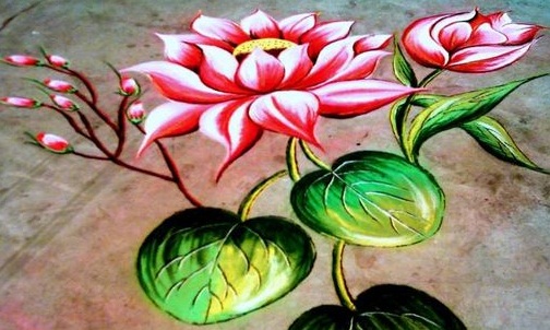 Diseño de flor 3D Rangoli