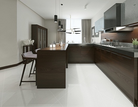 Progettazione 3D della cucina con mobili