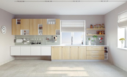 Design spazioso della cucina in 3D