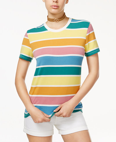 Maglietta a righe multicolori