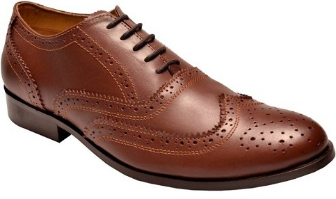 Zapatos brogue de cuero marrón con cordones
